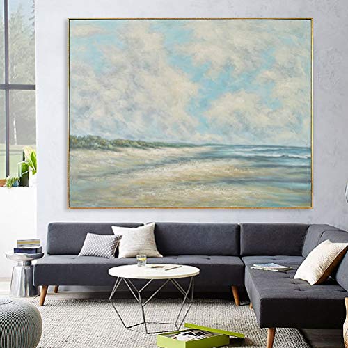 MOTINI Huge Landscape Oil Painting Hand Painted 48 x 62 Inch Extra