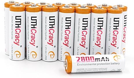 UTHCracy 16 Pack High-Capacity 2800mAh AA Rechargeable Batteries