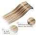 Human Hair Toppers for Women 100% Remy Human Hair Clip In Hair Extensions 16inch Highlighted Brown Mixed Bleach Blonde