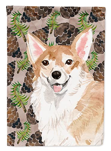 Caroline's Treasures BB9589CHF Corgi Pine Cones House Flag Large Porch Sleeve P…