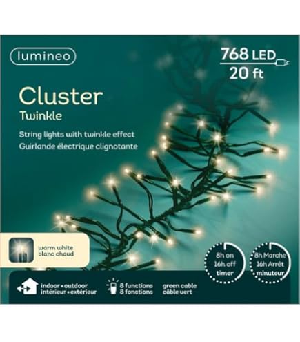 Lumineo Multi Connect Net Lights - 96 LED Christmas Lights With Black Wire