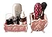 Decorative Makeup organizer, Acrylic Cosmetic Display Box, Brush holder, Bathroom Vanity Container Set of 2(Pink)