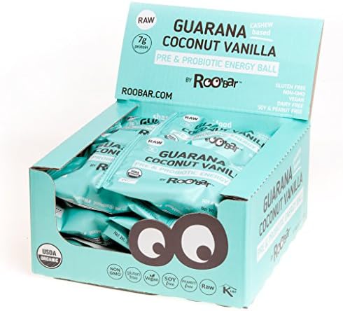 Roobiotic Organic Raw Energy Ball with Guarana and Coconut 12x40g