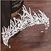 Costume Photography Wedding Accessories Rhinestone Headband Queen Bridal Crown,Ice Cone Shape (White)