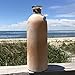 WHW Whole House Worlds Beach Chic Sea Glass Vases, Set of 3, Rope Wrapped, Shell Pendant, White, Mauve and Amber, 10 1/4 Inches Tall