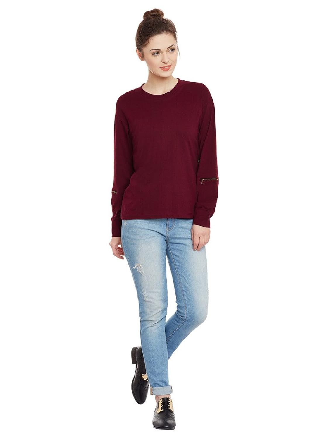 miss chase womens maroon top