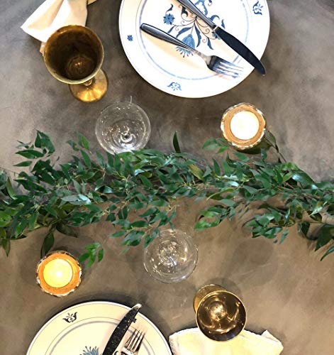 Artiflr Artificial Hanging Leaves Vines, 5.7 Ft Fake Willow Leaves Twigs Silk Plant Leaves Garland String in Green for Indoor/Outdoor Wedding Decor Party Supplies Greenery Crowns Wreath (Green-1) - Thumbnail 4