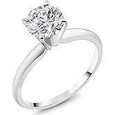 Gem Stone King 18K White Gold IGI Certified Lab Grown Diamond Solitaire Engagement Ring For Women | 1 Ct Round Cut | E-F Color | VS1-VS2 Clarity