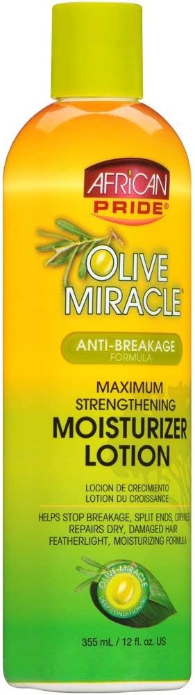 African Pride Olive Miracle Maximum Strengthening Moisturizer Lotion 355ml Pack