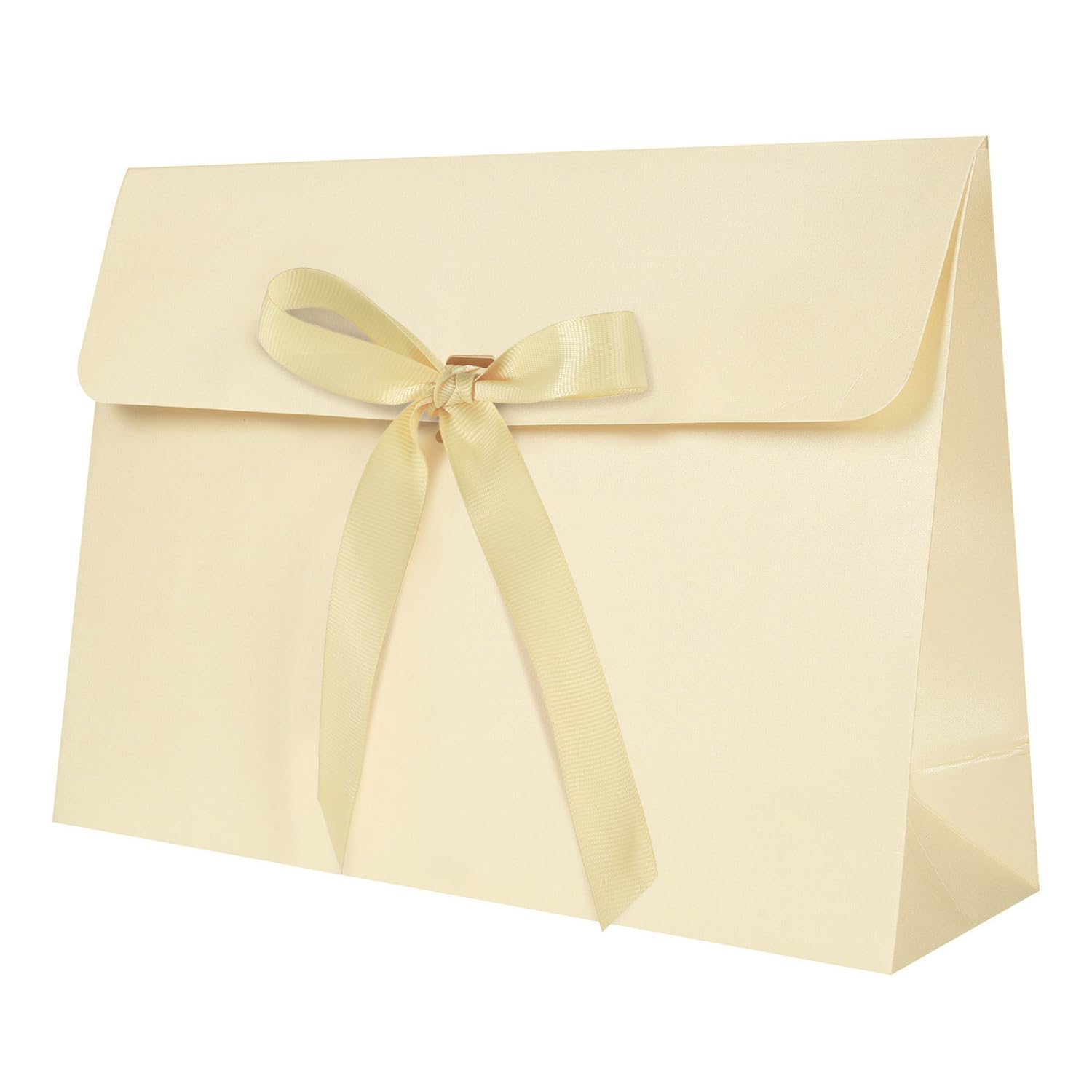 10Pcs Large Envelope Gift Box Present Bag, Cardboard Gift Box 29 * 20 * 9 cm with Lid & Satin Decorative Ribbon, Textured Christmas Birthday Present Boxes for Dress, Shirt, Scarf, Book, Accessories