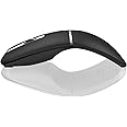 ACOZYKITTEN Arc Bluetooth Mouse, Ultra-Thin Rechargeable Rotating Wireless Mice, Dual Mode (BT5.0/3.0+2.4G), Portable Travel Arc Mouse Suitable for Laptop, PC, Mac, Tablet, iPad - Black