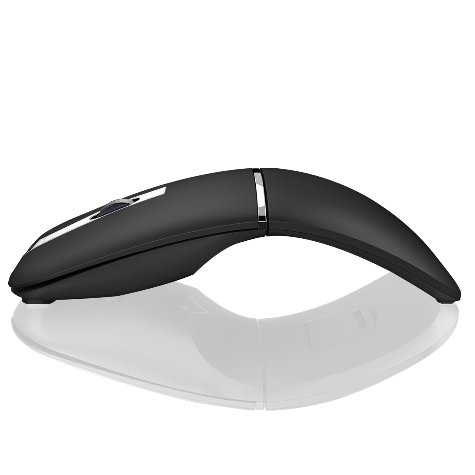 Photo 1 of ACOZYKITTEN Arc Bluetooth Mouse, Ultra-Thin Rechargeable Rotating Wireless Mice, Dual Mode (BT5.0/3.0+2.4G), Portable Travel Arc Mouse Suitable for Laptop, PC, Mac, Tablet, iPad - Black
