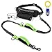U-picks Hands-Free Dog Leashes, Running Dog Leash, Double Handle/Reflective/Bungee Belt, Medium Large Dog Training Walking Jogging Camping, Adjustable Waist Bag Pet Lead Set with Water Bottle Holder