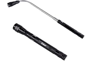 Enbar Magnetic Telescopic Elastic Neck Picking Tools, Portable Expandable Magnetic Telescopic LED Flashlight Magnetic Pickup Tools Work Lights Flashlight Magnetic, Outdoor Multi-Purpose Flashlight