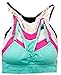 Barbra's 6 Pack Regular Size(Small-Large) Wirefree Yoga Bras with Removable Pads, Pink/Mint/Navy/Purple/White/Black