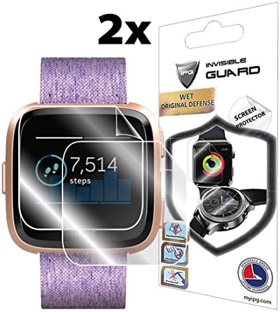 For FITBIT VERSA Smartwatch Screen Protector 3D Curved (2 Units) Invisible Ultra HD Clear Film Anti Scratch Skin Guard - Smooth / Self-Healing / Bubble -Free By IPG