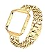 For Fitbit Blaze Bands, bayite Replacement Stainless Steel Chain Bands with Metal Frame for Fitbit Blaze Gold