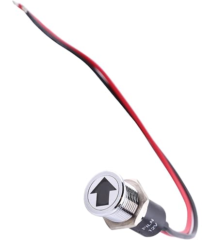 Alpinetech 8mm LED Pilot Light - 120V AC/DC Red Signal Indicator, Black Bezel, For Dash & Panel - View #6