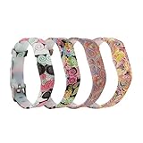 Baaletc Cute Replacement Accessory Band/Wristband Bracelet Strap for Fitbit Flex 2 Fitness Tracker, One Size (4 Floral Designs)
