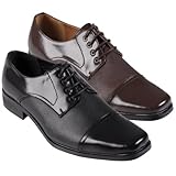 Daxx Mens Topstitched Square Toe Faux Leather Oxfords