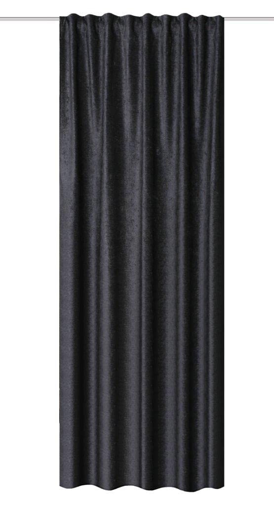HOME WOHNIDEEN 85987 Thermal Combination Band Curtain Made of Thermal Chenille, 245 x 135 cm (Height x Width), Colour: (Anthracite)