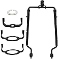 TOOTOO STAR 7 8 9 10 inch Lamp Shade Harp Holder,Black Horn Frame Lampshade Bracket,3/8 inch Standard Saddle E14 E26 E27 Light Base UNO Fitter Adapter Converter Finial Set Detachable Parts Bracket