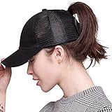 FURTALK Womens Messy Bun Ponytail Mesh Outdoor Trucker Hat Adjustable Snapback Blank Baseball Cap Hat
