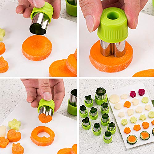 TIMGOU 12 Pcs Vegetable Fruit Cutter Shapes Set with Melon Baller Scoop