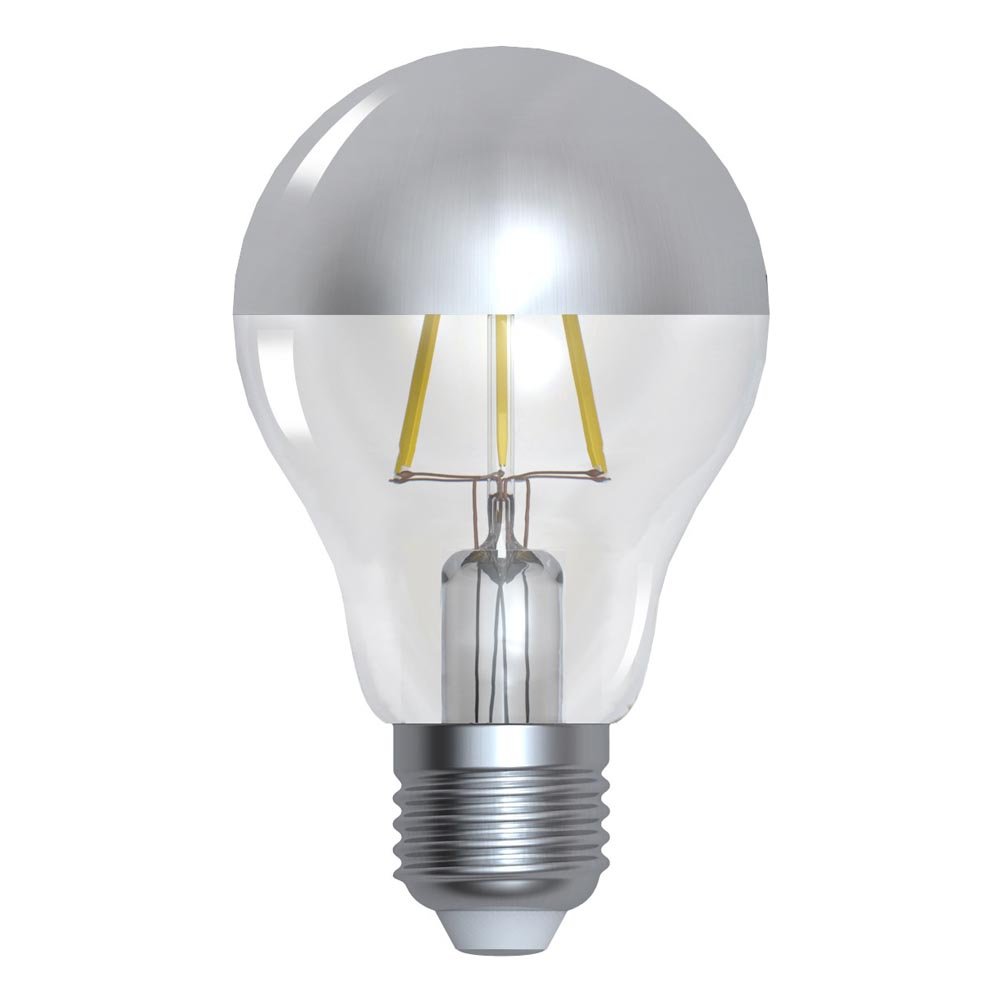 GIRARD SUDRON15646-LED GLS A60 LED Filament Lightbulb Lamp with Crown, E27 (ES Edison Screw, Warm White, 750 Lumens, Dimmable, 6 W, Silver Cap Clear