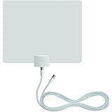 Mohu Leaf Plus Amplified Indoor TV Antenna, 60-Mile Range, UHF/VHF Multi-Directional, Original Paper-Thin Design, 16 ft. Coax