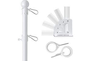 7ft Flag Pole for House Outside with 5 Position Mounting Bracket, Stainless Steel Flagpole Kit for Commercial Outdoor Handhel