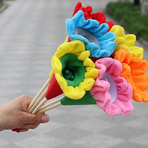 5 pcs Pop Up Cone Plush Puppets, Cute Animals Pop up Puppet Theater Telescopic Stick Rods Doll Fox Crow Bee Frog White Rabbit Gray Wolf Wooden Educational Toy by Sealive (Random Color) - Thumbnail 3