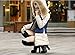 Lingswallow Women Winter Color Block Long Down Coat with Fur Hooded Jacket