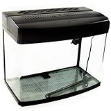 Black Satin 17 Gallon fish tank Aquarium (Complete Set Up with Filter and Light)