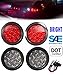 2 Red + 2 White 4" Round Led Stop Turn Tail Back-up Reverse Fog Lights Include Lights Grommet Plug for Truck Trailer RV - WE PAY YOUR SALES TAX primary