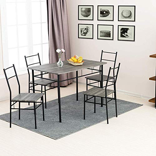 mecor 5 Piece Dining Table Set, Vintage Wood Tabletop Kitchen Table w