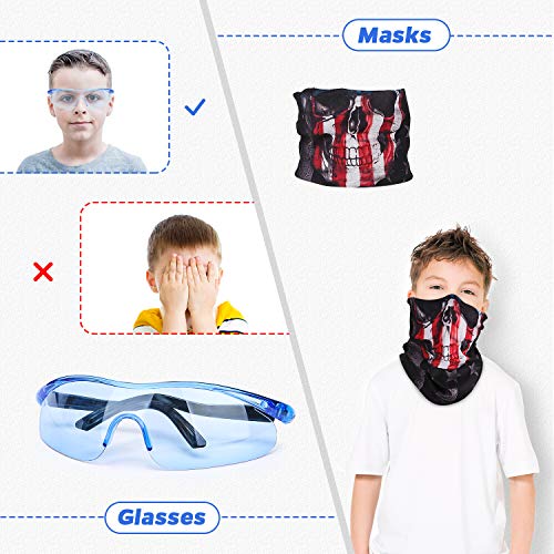 Kids Tactical Vest Kit for Nerf Guns Series with Refill Darts,Dart Pouch,Reload Clips, Tactical Mask,Wrist Band and Protective Glasses for Boys