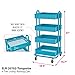 ECR4Kids 4-Tier Metal Rolling Utility Cart - Heavy Duty Mobile Storage Organizer, Turquoise