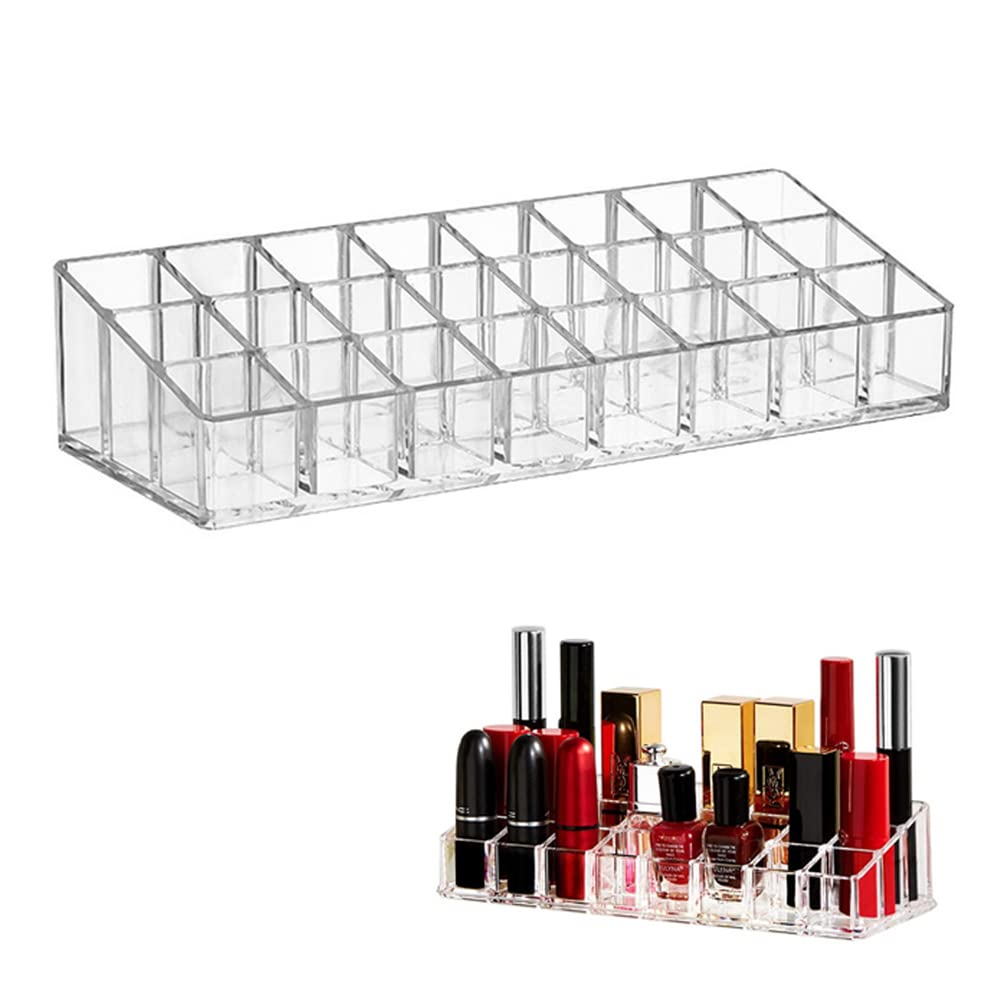 PHIEZC Transparent Lipstick Organiser, 24 Slots Make Up Organiser, Minimalist Style