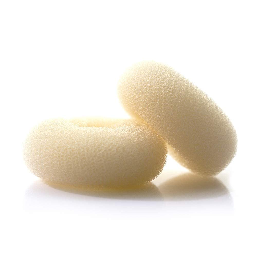 Hair Donut Bun Maker Blonde, Ring Style Bun, 2PCS Chignon Hair Increase Doughnut Shaper for Thick and Long Hair (X-Large, 4.5 Inch/Beige)
