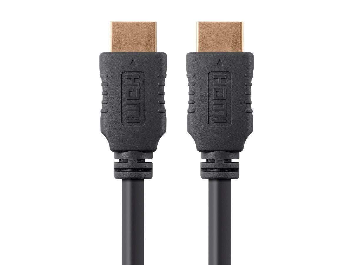 Photo 1 of Monoprice 4K High Speed HDMI Cable - HDMI 2.0, 4K@60Hz, HDR, HDR10, Dolby Vision, 18Gbps, YUV 4:4:4, 28AWG, With Ferrite Cores, 4 Feet, Black