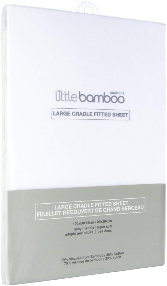 Little Bamboo Cotbed Fitted Sheet, White, White