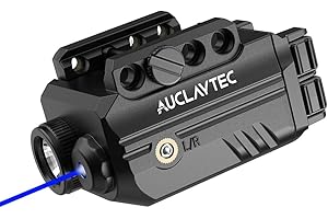 AUCLAYTEC Pistol Light Laser Combo with USB-C Charging, 500 Lumen Blue Beam Sight Tactical Flashlight for Subcompact Compact Glock and Picatinny Rail