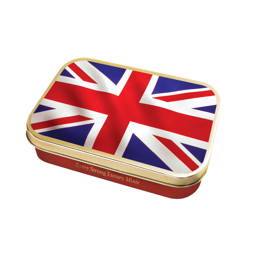 Stewart's - Union Jack Flag Mints Box (40g) - Cool Refreshing Peppermint Flavour For Instant Breath Freshness, Pocket Sized Collectable Tins, Ideal for Gifting