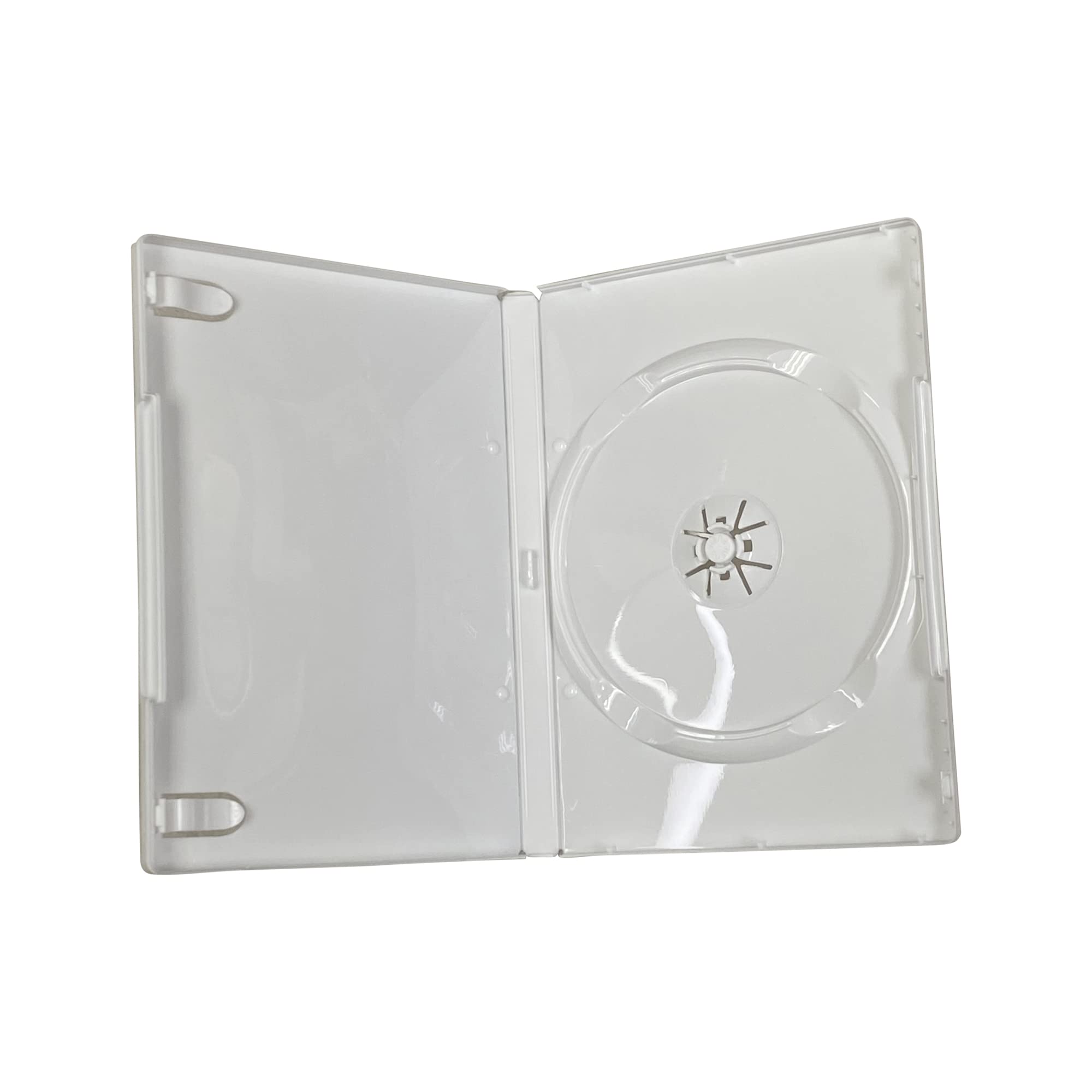 Photo 1 of 10 Pack Maxtek Standard 14mm White Single Disc CD & DVD Cases with Outer Clear Artwork Insert Sleeve. Compatible for Nintendo Wii Discs.