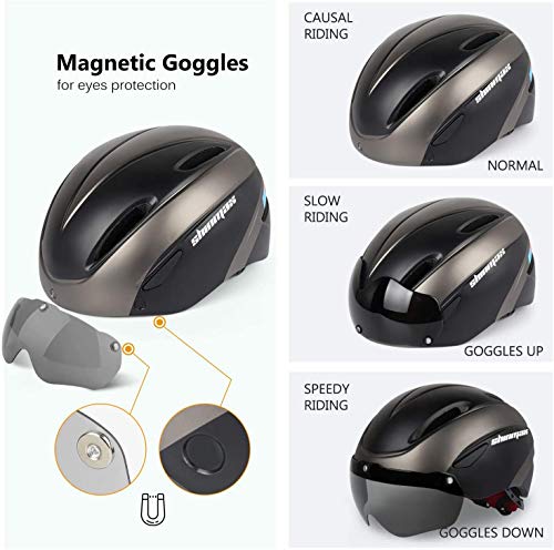 KINGLEAD Men's Bicycle Helmet, Women's CE Certified Bicycle Helmet with Visor, Removable Magnetic & Portable Bag, Super… 3 KINGLEAD Men's Bicycle Helmet, Women's CE Certified Bicycle Helmet with Visor, Removable Magnetic & Portable Bag, Super… - Image 4
