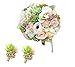 Yokoke Wedding Bridal Bouquet Holding Flower and Groom Boutonniere Artificial White Peony Berry Green Plants for Wedding Home Decor (Bouquet+2 pcs Corsage)