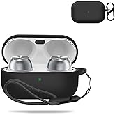 for Technics EAH-AZ100 Case Cover,NOUKAJU Earphone Protective Cover(with Carabiner + Lanyard) Drop-Proof,Shock-Proof,Dust-Proof,Protective Case for Technics Reference Class EAH-AZ100(Black)