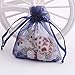 Wuligirl 100 PCS Navy Blue Drawstring Organza Bags for Coins Pouch Gift Bags Lavender Coffee Beans Teas Nuts Seeds Jewelry Bags (100 pcs Navy Blue, 4x6