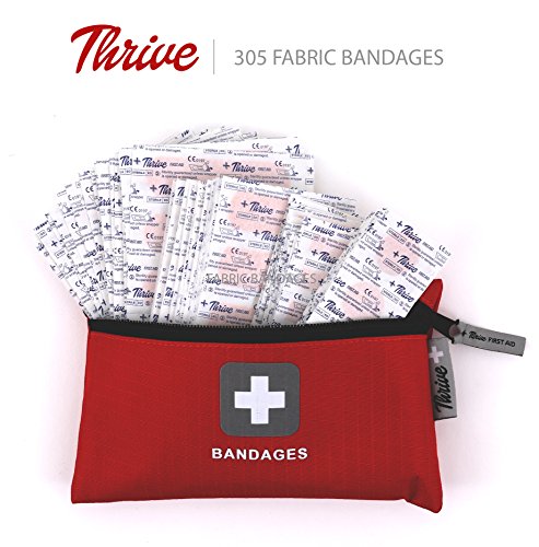 Adhesive Bandages - Pack of 305 Mixed Sizes Fabric Adhesive Bandages + Free Storage Bag. Tough and F - //coolthings.us